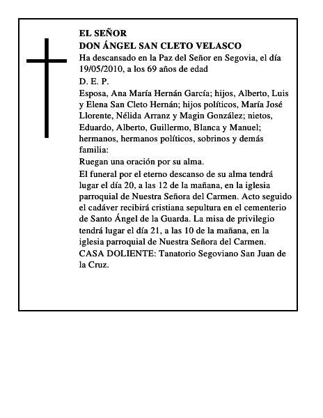 Don Ángel San Cleto Velasco