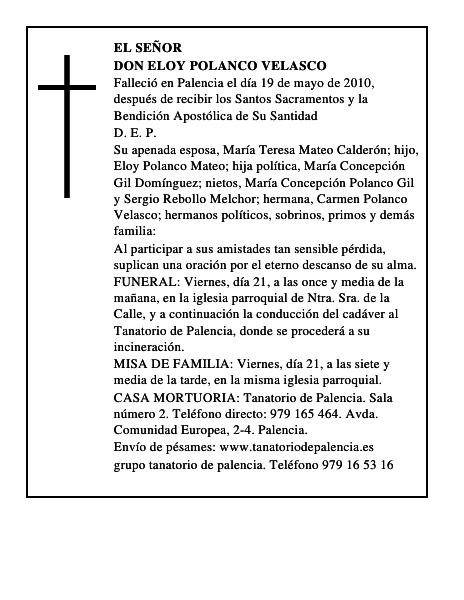 Don Eloy Polanco Velasco