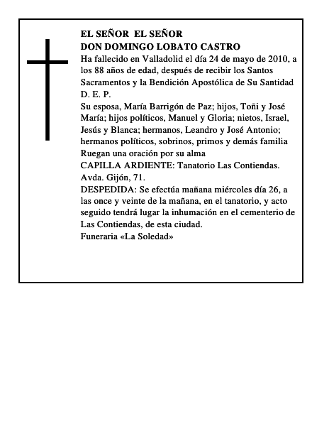 Don Domingo Lobato Castro