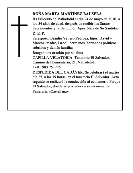 Doña Marta Martínez Bausela