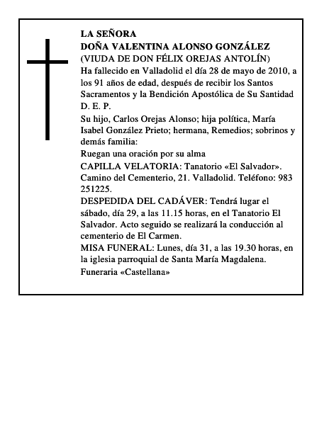 Doña Valentina Alonso González