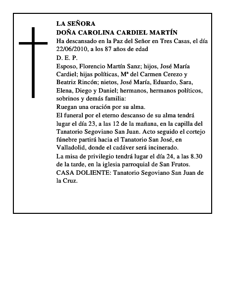 Doña Carolina Cardiel Martín