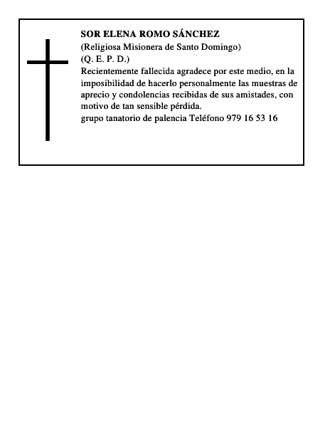 Sor Elena Romo Sánchez