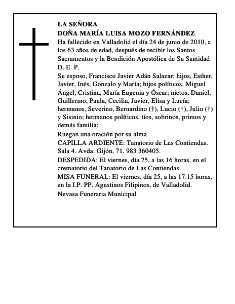 Doña María Luisa Mozo Fernández