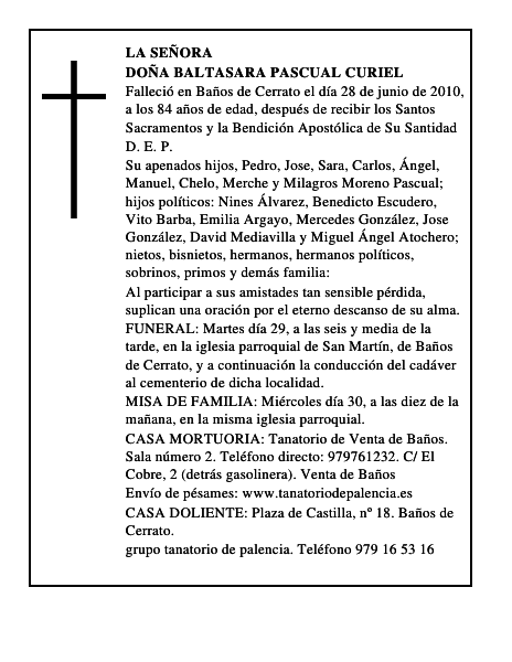 Doña Baltasara Pascual Curiel