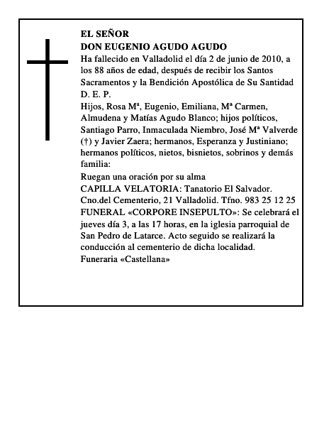 Don Eugenio Agudo Agudo