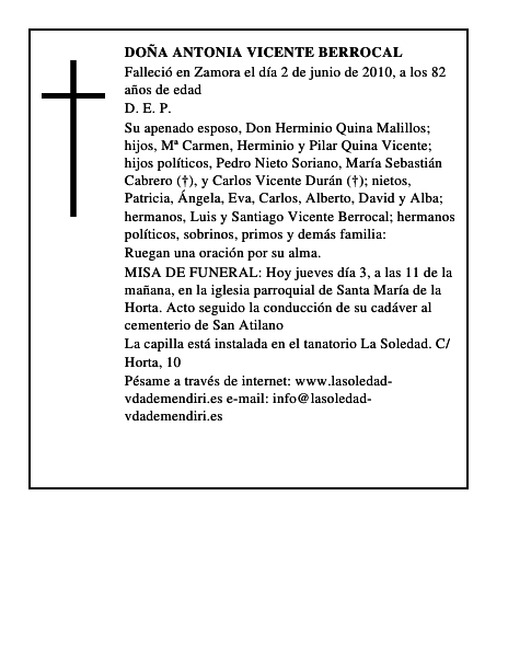 Doña Antonia Vicente Berrocal