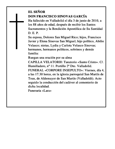 Don Francisco Sinovas García