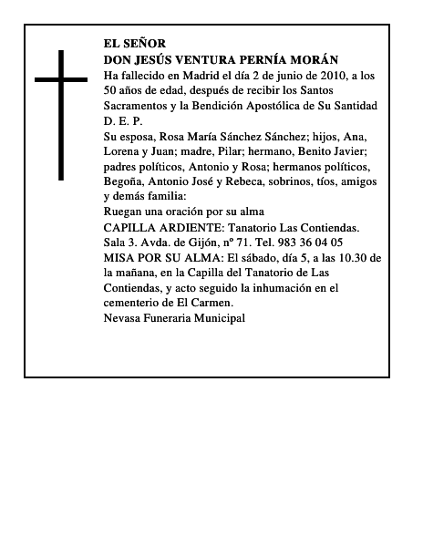 Don Jesús Ventura Pernía Morán