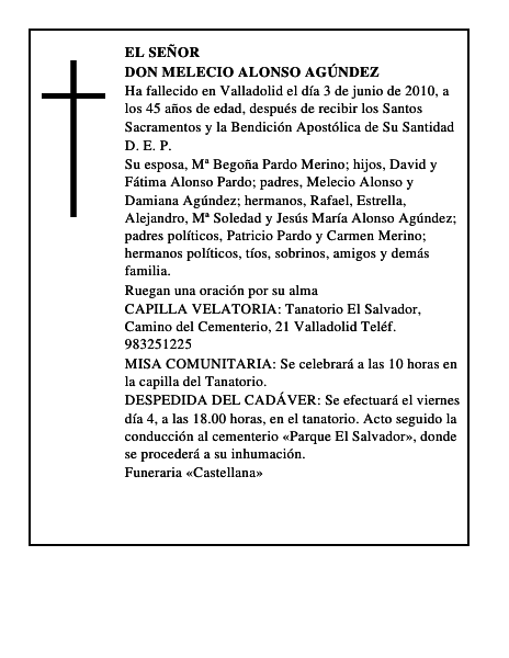 Don Melecio Alonso Agúndez