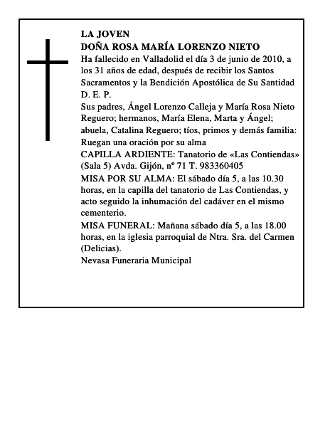 Doña Rosa María Lorenzo Nieto