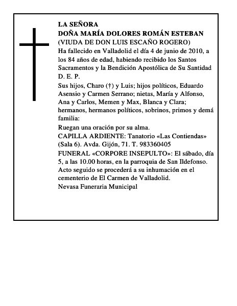 Doña María Dolores Román Esteban