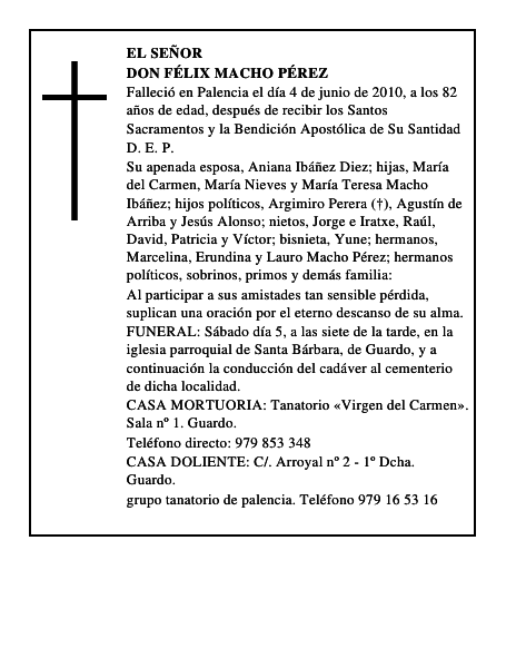 Don Félix Macho Pérez