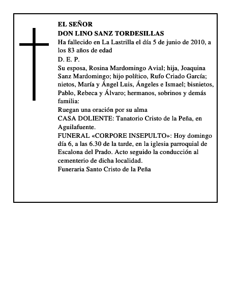 Don Lino Sanz Tordesillas