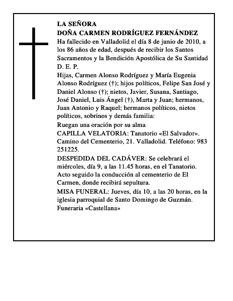 Doña Carmen Rodríguez Fernández