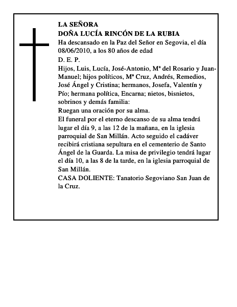 Doña Lucía Rincón de la Rubia