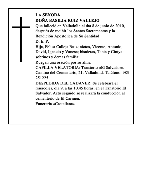 Doña Basilia Ruiz Vallejo