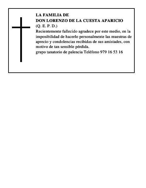 Don Lorenzo de la Cuesta Aparicio