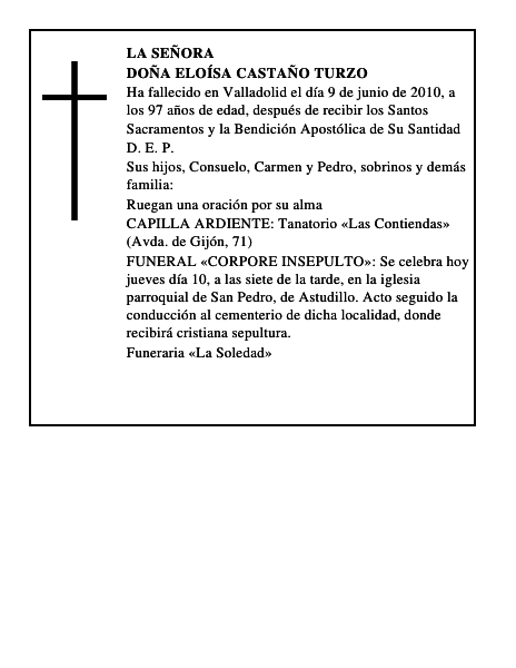 Doña Eloísa Castaño Turzo