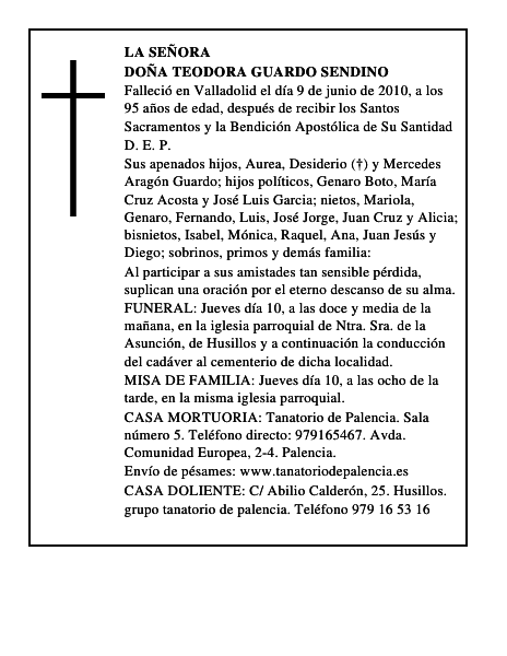 Doña Teodora Guardo Sendino