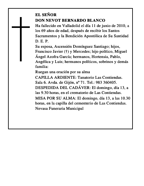 Don Nevot Bernardo Blanco