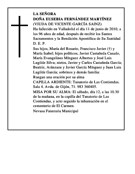 Doña Eusebia Fernández Martínez
