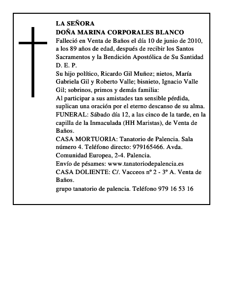 Doña Marina Corporales Blanco