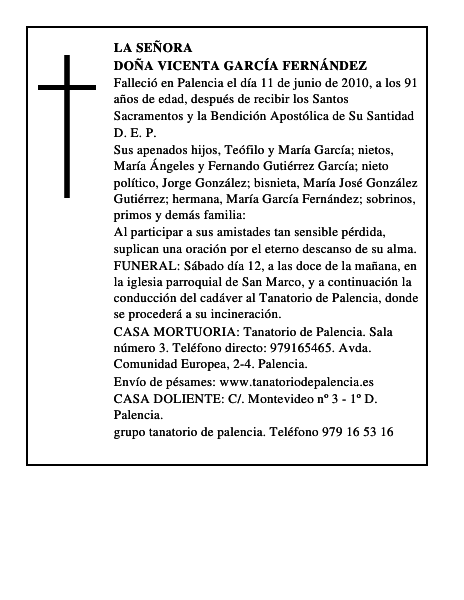 Doña Vicenta García Fernández