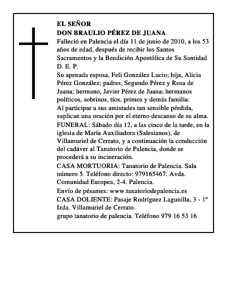 Don Braulio Pérez de Juana