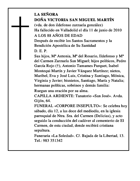 Doña Victoria San Miguel Martín