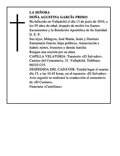 Doña Agustina García Primo