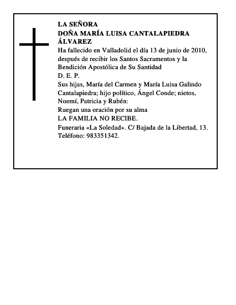 Doña María Luisa Cantalapiedra Álvarez
