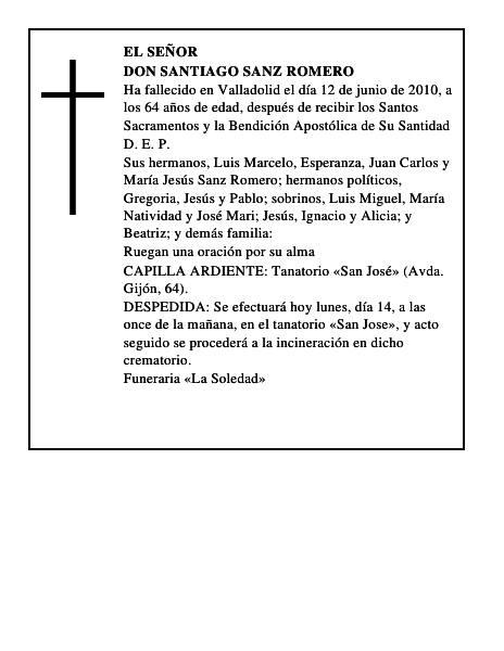 Don Santiago Sanz Romero