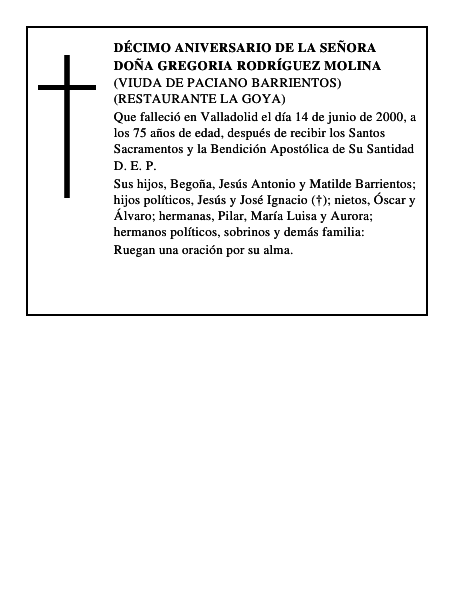 Doña Gregoria Rodríguez Molina