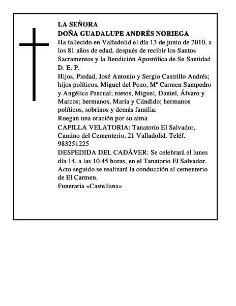 Doña Guadalupe Andrés Noriega