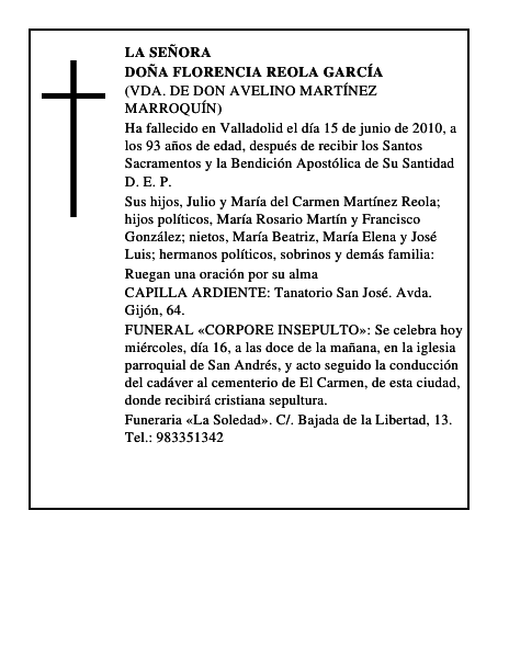 Doña Florencia Reola García