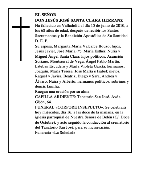 Don Jesús José Santa Clara Herranz