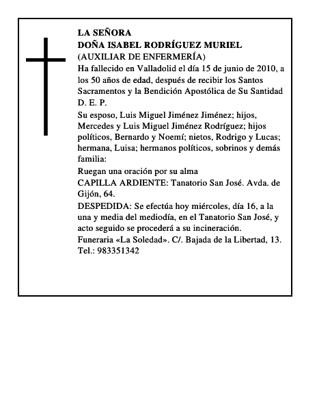 Doña Isabel Rodríguez Muriel