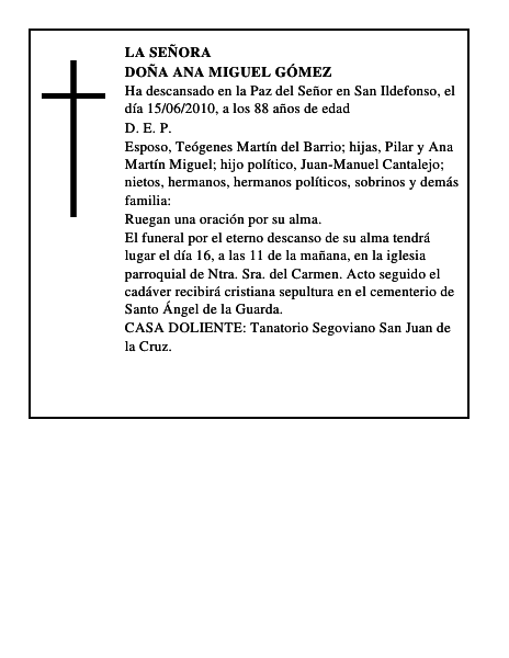 Doña Ana Miguel Gómez