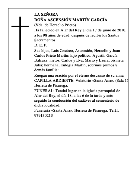 Doña Ascensión Martín García