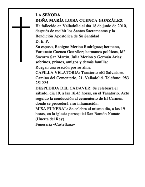 Doña María Luisa Cuenca González