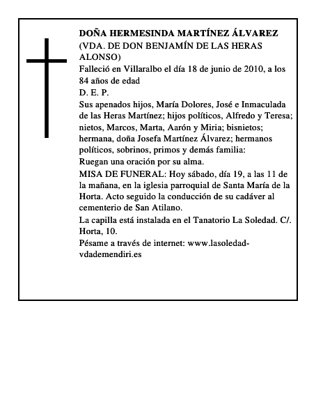 Doña Hermesinda Martínez Álvarez