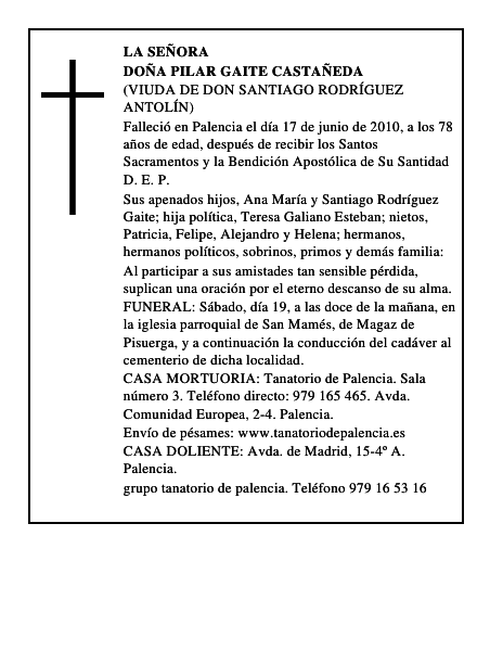 Doña Pilar Gaite Castañeda