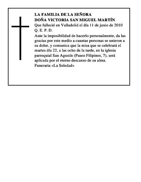 Doña Victoria San Miguel Martín