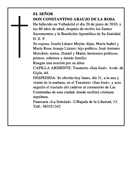 Don Constantino Araujo de la Rosa