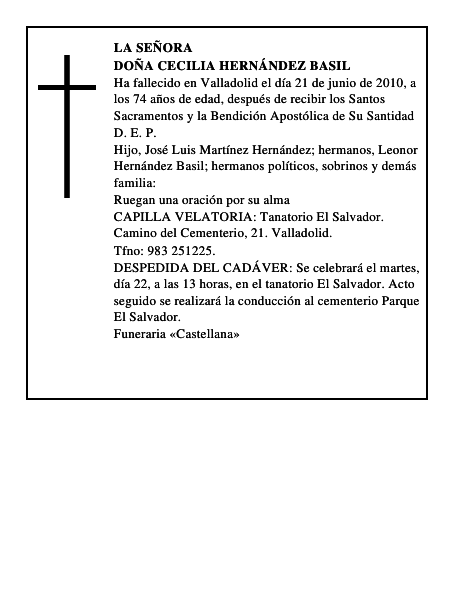 Doña Cecilia Hernández Basil