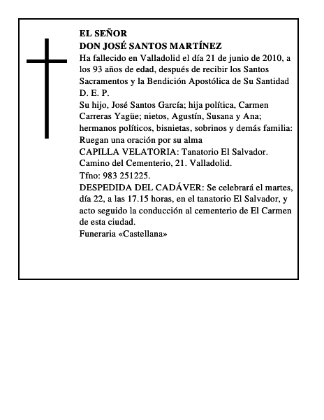 Don José Santos Martínez