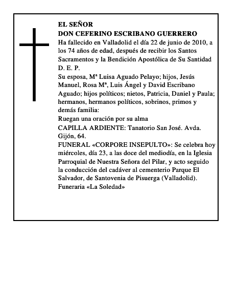 Don Ceferino Escribano Guerrero