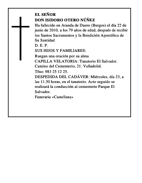 Don Isidoro Otero Núñez