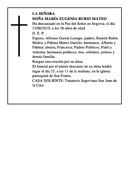 Doña María Eugenia Rubio Mateo